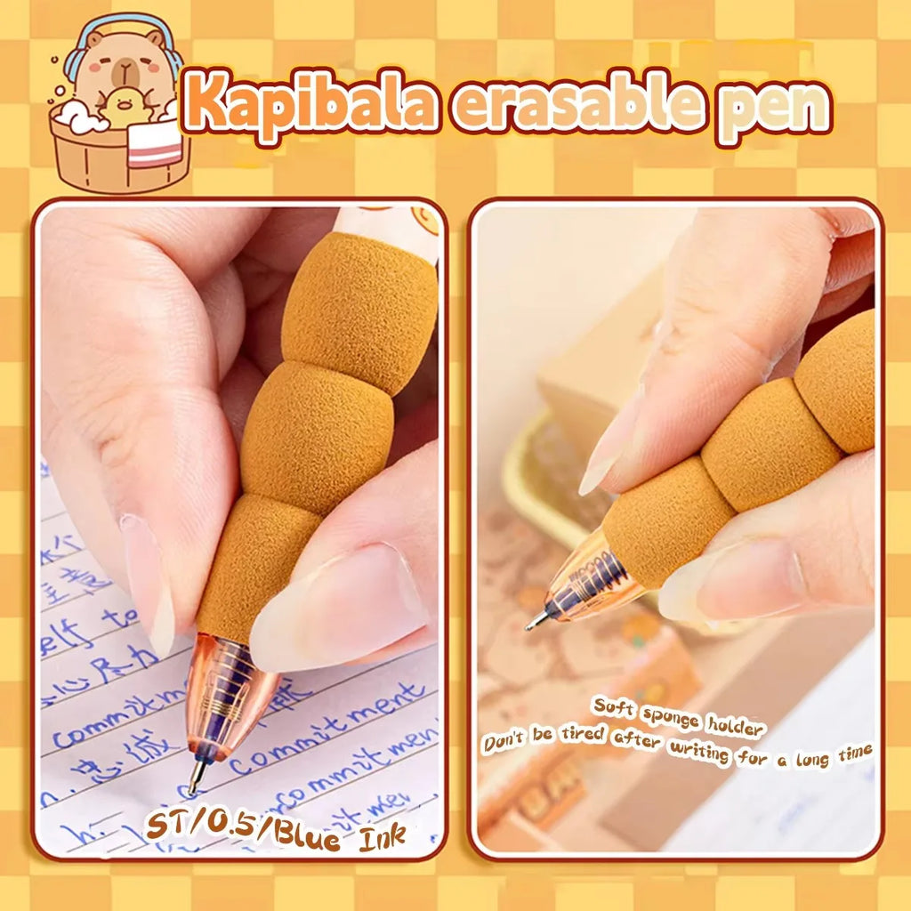 Cute Capybara Animal Gel Pens Erasable & Refillable Ink Pens Smudge-Free Writing for School season beg Supplies Stationery Gifts