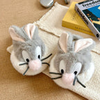 Warm Plush Winter Cotton Slippers For Women Lovely House Shoes Funny Cartoon Rabbit Style Thick Sole Female Home Fluffy Slipper