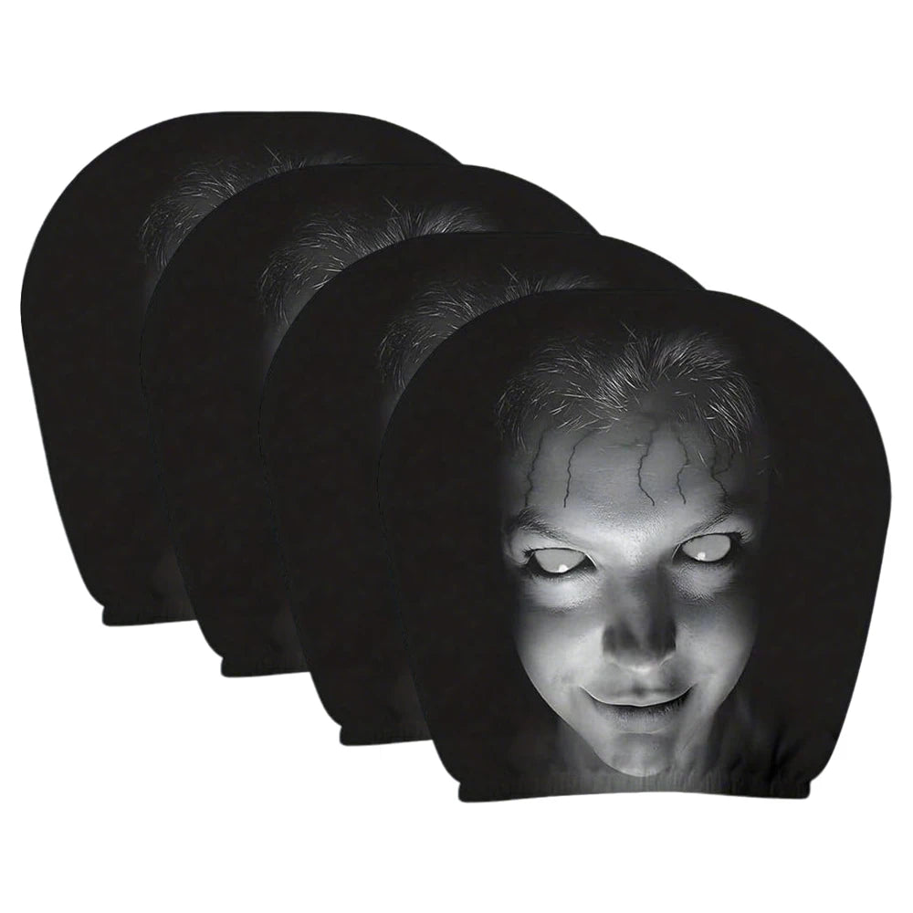 Aoifn Ghost Face Car Headrest Covers, Universal Halloween Horror Theme Headrest Covers, Scary Funny Car Interior Accessories
