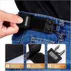 New Adjustable Elastic Style Waistband Buckle with Magic Tape & Metal Hooks Outdoor Portable Waist Band Tool Belt Nylon Soft