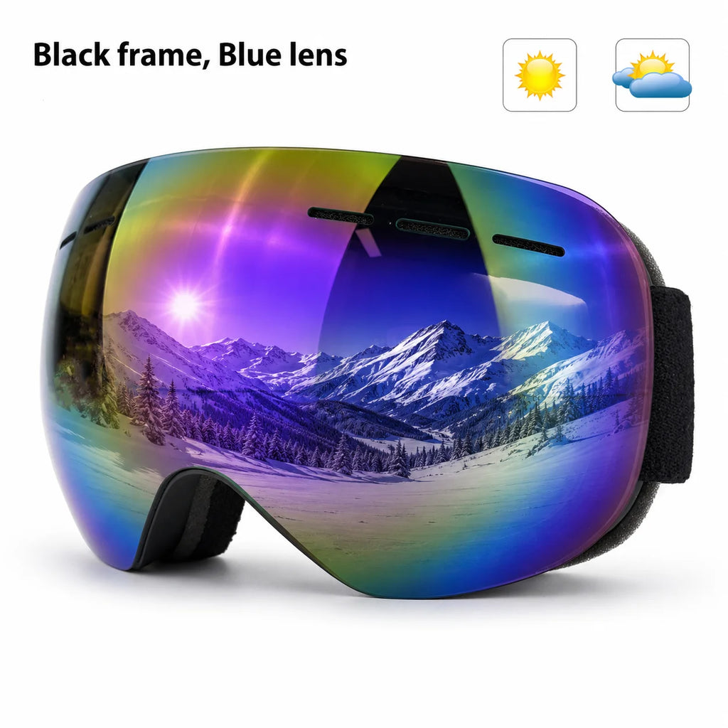 Ski Goggles Double Layers Anti-fog UV400 Snowboard Snow Goggles Snowmobile Glasses Eyewear Outdoor Sport Skiing Googles