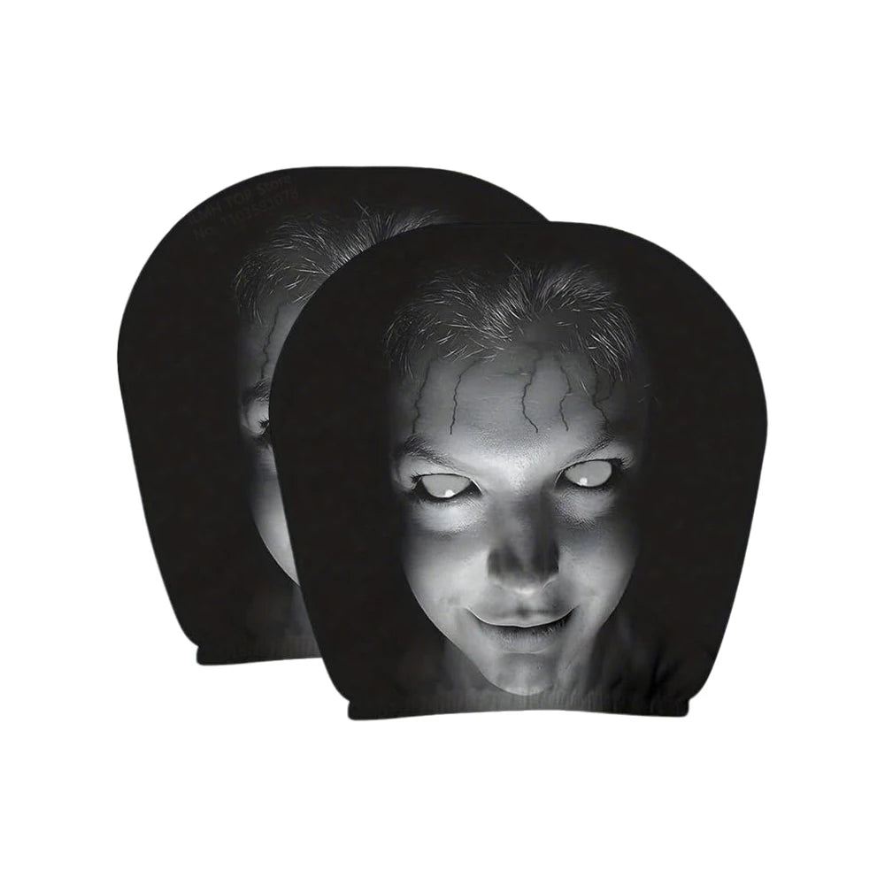 Aoifn Ghost Face Car Headrest Covers, Universal Halloween Horror Theme Headrest Covers, Scary Funny Car Interior Accessories