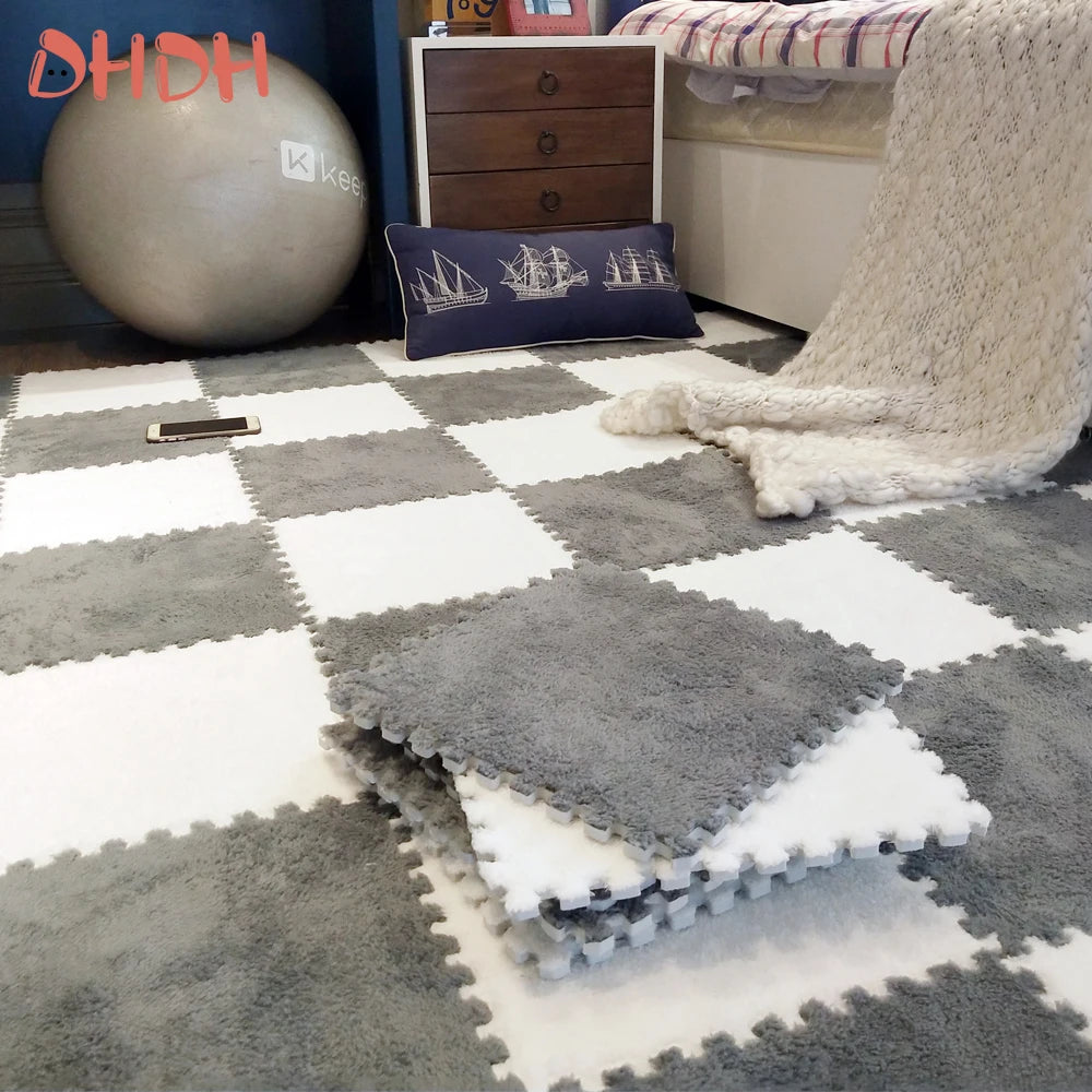 10/20PCS Soft Plush Children's Mat Baby Play Mat Baby Toys Eva Foam Puzzle Carpet In Children's Room Keep Warm Playmat 30*30*1CM