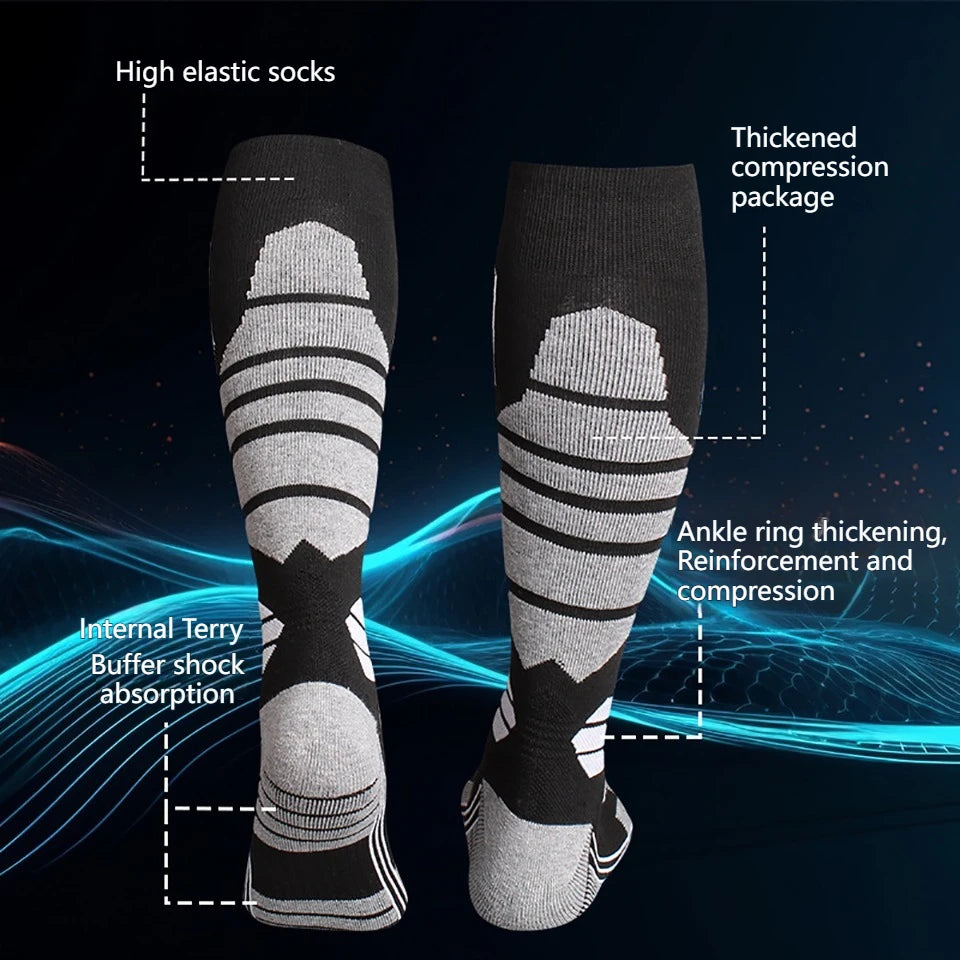 GTUBIKE 1 Pair Winter Warm Ski Stockings Thickening Hiking Socks for Women Men Anti-Cold Skiing Outdoor Sport Stockings Snow