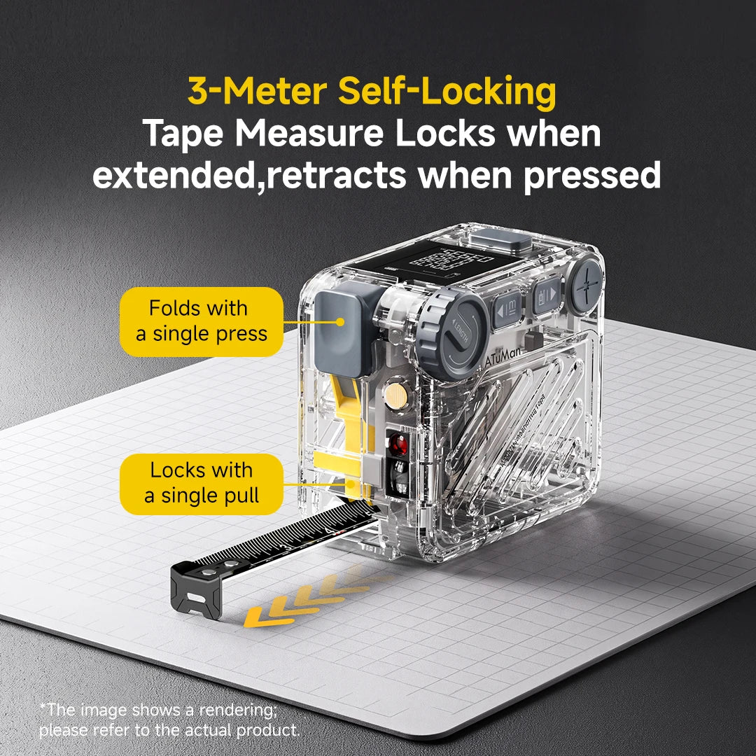 DUKA ATUMAN LT1 3-in-1 Laser Tape Measure Digital Distance Meter Cross Line Laser High Precision Measuring Tool