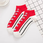 Fashion Funny Women's Men Harajuku Style Socks Kawaii Shoe Print Cute Short Sock Gift For Women Men Dropshipping