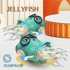 Electrically-Powered Crawling Dancing Jellyfish Toy, An Octopus With Automatic Obstacle Sensor, Intelligent LED Lights and Mu
