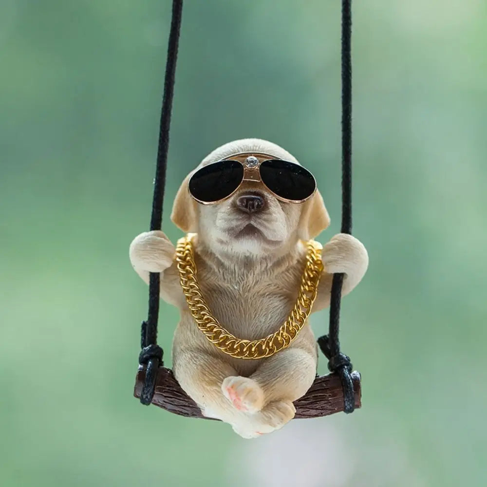 Trend Swing Dog Auto Interior Accessories Decoration Sunglasses Car Pendant Bulldog Resin Car Hanging Gift Main image