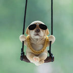Trend Swing Dog Auto Interior Accessories Decoration Sunglasses Car Pendant Bulldog Resin Car Hanging Gift