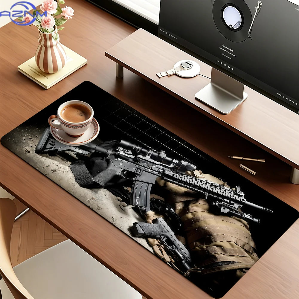 The G-gun Pattern Mouse Pad Anti Slip Rubber Edge Locked Thickened Laptop Gaming Desk Mat