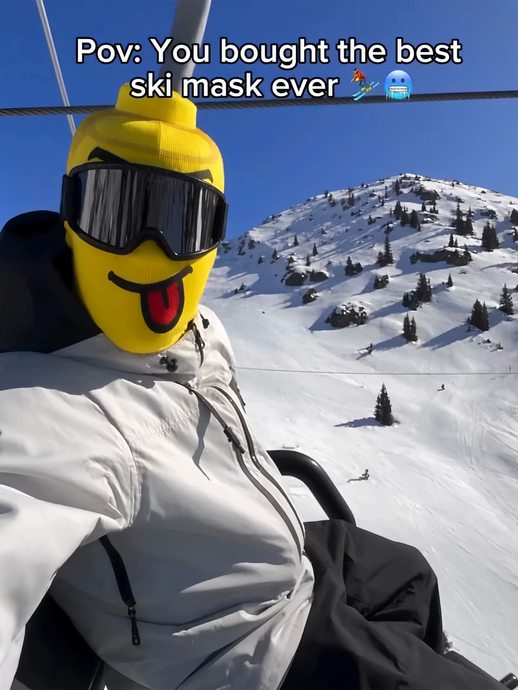 Snowboard Mask Bike Riding Windproof Face Cover All-Match Yellow Little Fellow Printed Simulation Mask Unisex Nylon Material