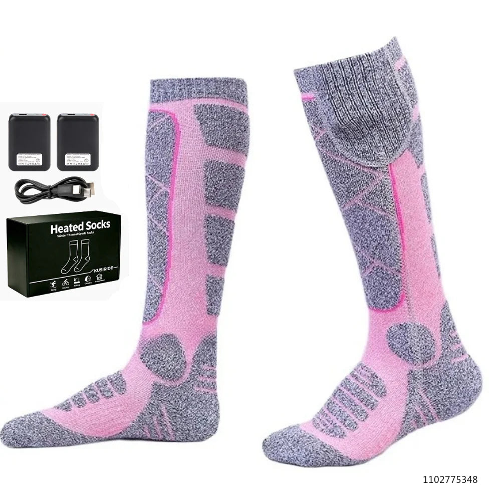 New Heated Socks Rechargeable 6000mah Electric Heated Skiing Socks Snowboarding Outdoor Sports Foot Warmer Winter Thermal Socks