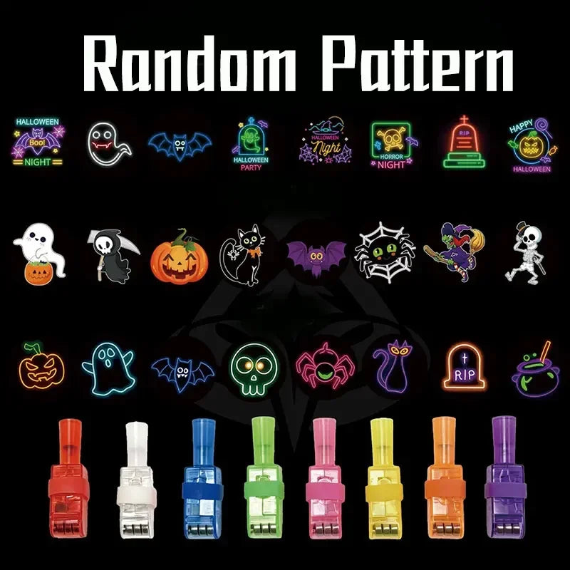LED Halloween Finger Projector Flashlight Halloween Patterns Party Toy Halloween Treats Bag Stuffers Birthday Party Favors