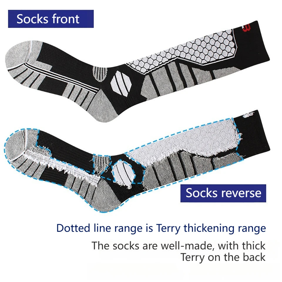 GTUBIKE 1 Pair Winter Warm Ski Stockings Thickening Hiking Socks for Women Men Anti-Cold Skiing Outdoor Sport Stockings Snow