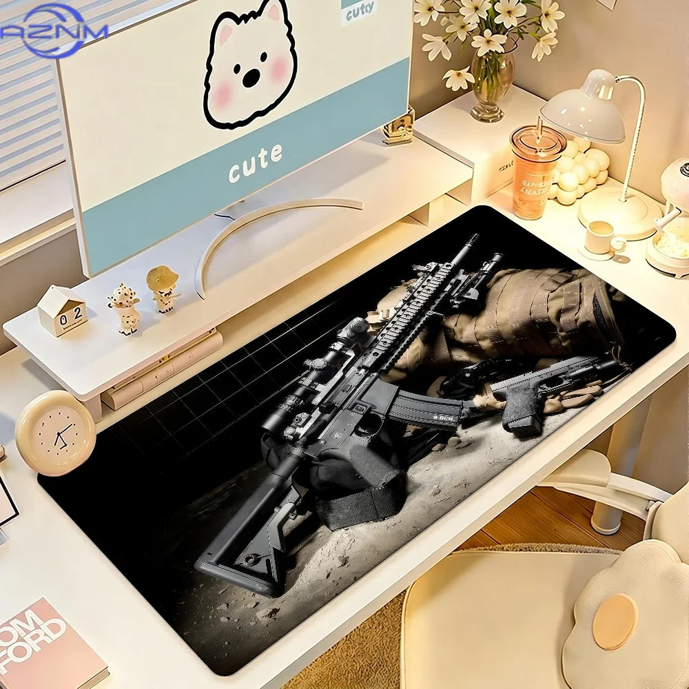 The G-gun Pattern Mouse Pad Anti Slip Rubber Edge Locked Thickened Laptop Gaming Desk Mat