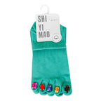 Creative Rhinestone Toe Nail Art Five‑Toe Socks, Breathable Polyester Split‑Toe Mid‑Calf Socks, Multi‑Color Trendy Casual Socks