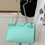 Large-Capacity Felt Binder Clip Crossbody Bag Quirky Fun Shape Long Tail Clip Handbag Solid Color Unique Funny Shoulder Bag