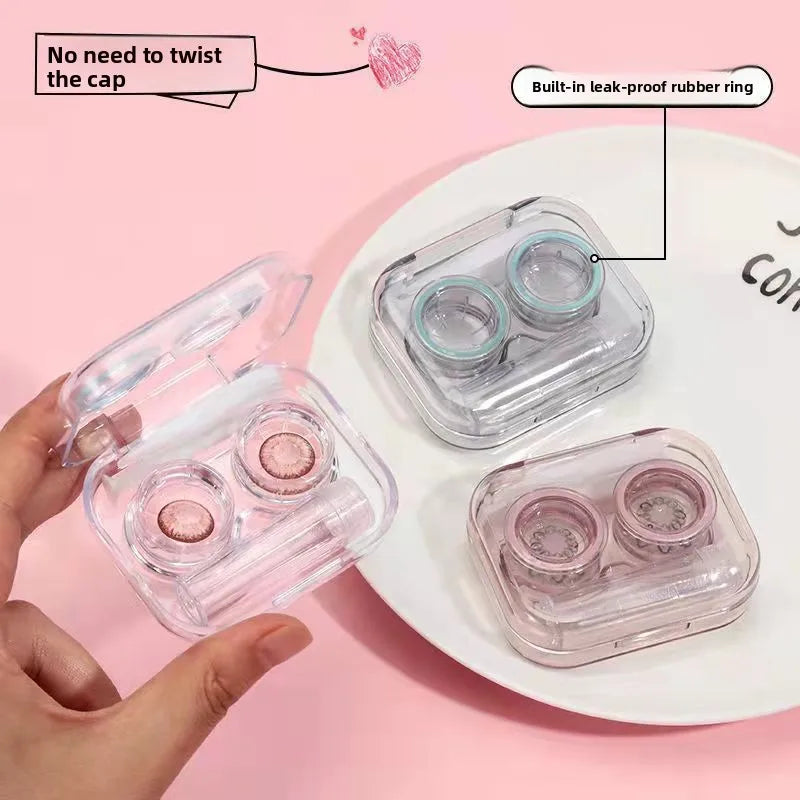 1/4PC Korean Style Portable Contact Lens Case High Aesthetic Travel Storage Kit Daily Use Contact Lens Holder Box Secondary image