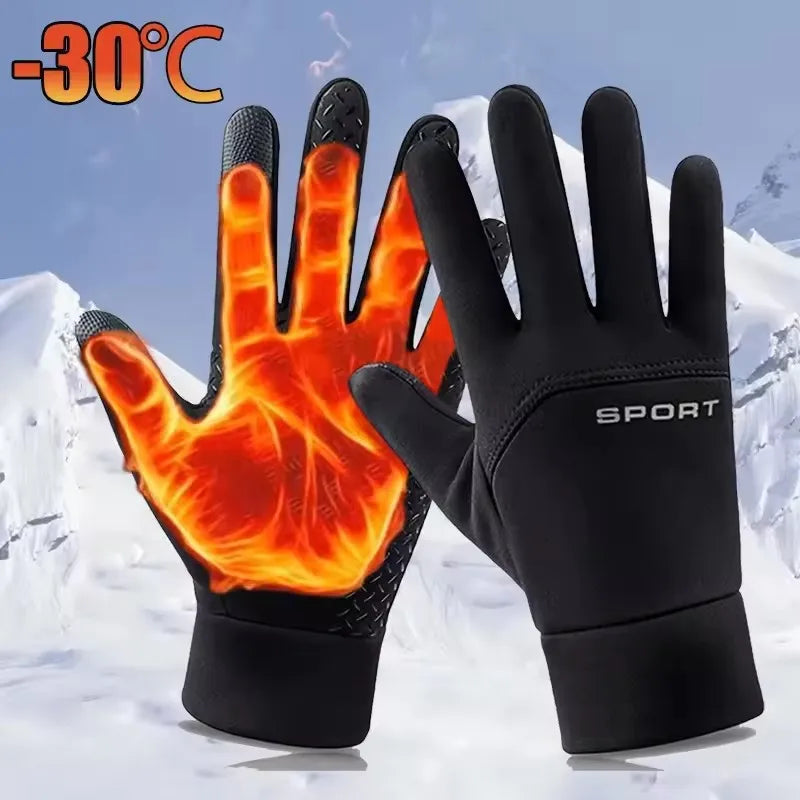 Winter Warm Gloves Touch Screen Windproof Non Slip Cold-proof Cycling Gloves Outdoor Men's Women's Running Hiking Skiing Gloves Main image