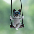 Trend Swing Dog Auto Interior Accessories Decoration Sunglasses Car Pendant Bulldog Resin Car Hanging Gift