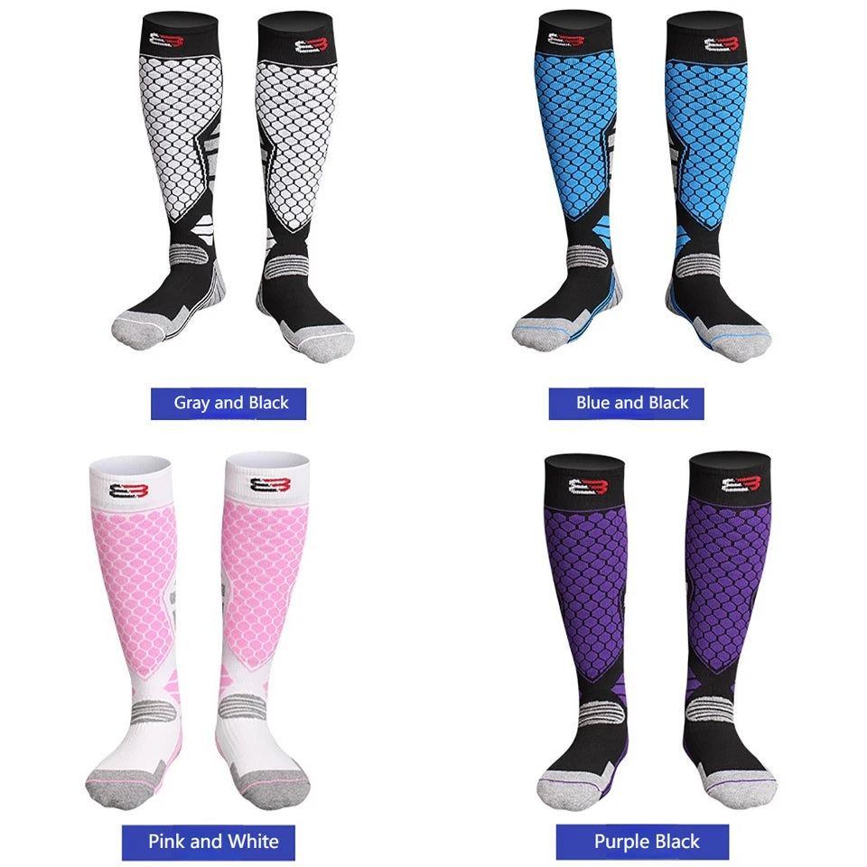 GTUBIKE 1 Pair Winter Warm Ski Stockings Thickening Hiking Socks for Women Men Anti-Cold Skiing Outdoor Sport Stockings Snow
