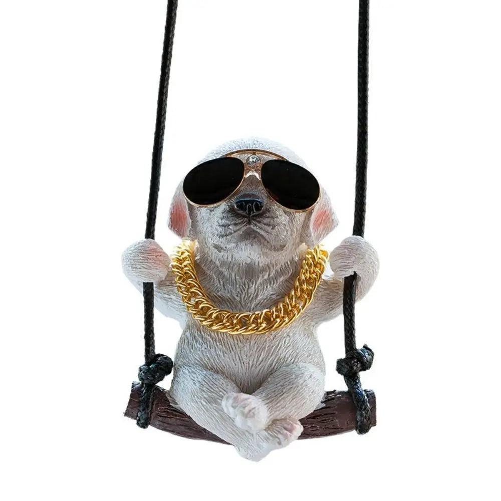 Trend Swing Dog Auto Interior Accessories Decoration Sunglasses Car Pendant Bulldog Resin Car Hanging Gift