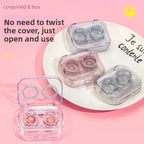 1/4PC Korean Style Portable Contact Lens Case High Aesthetic Travel Storage Kit Daily Use Contact Lens Holder Box
