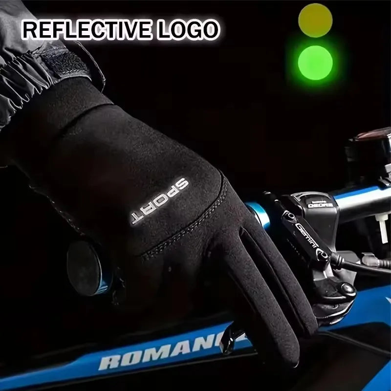 Winter Warm Gloves Touch Screen Windproof Non Slip Cold-proof Cycling Gloves Outdoor Men's Women's Running Hiking Skiing Gloves Secondary image
