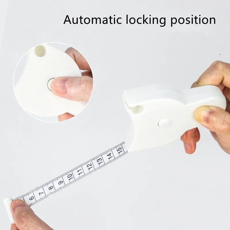 Automatic Telescopic White Tape Measure Body Measuring Soft Tape Centimeter Sewing Ruler For Body Size Measuring Tools