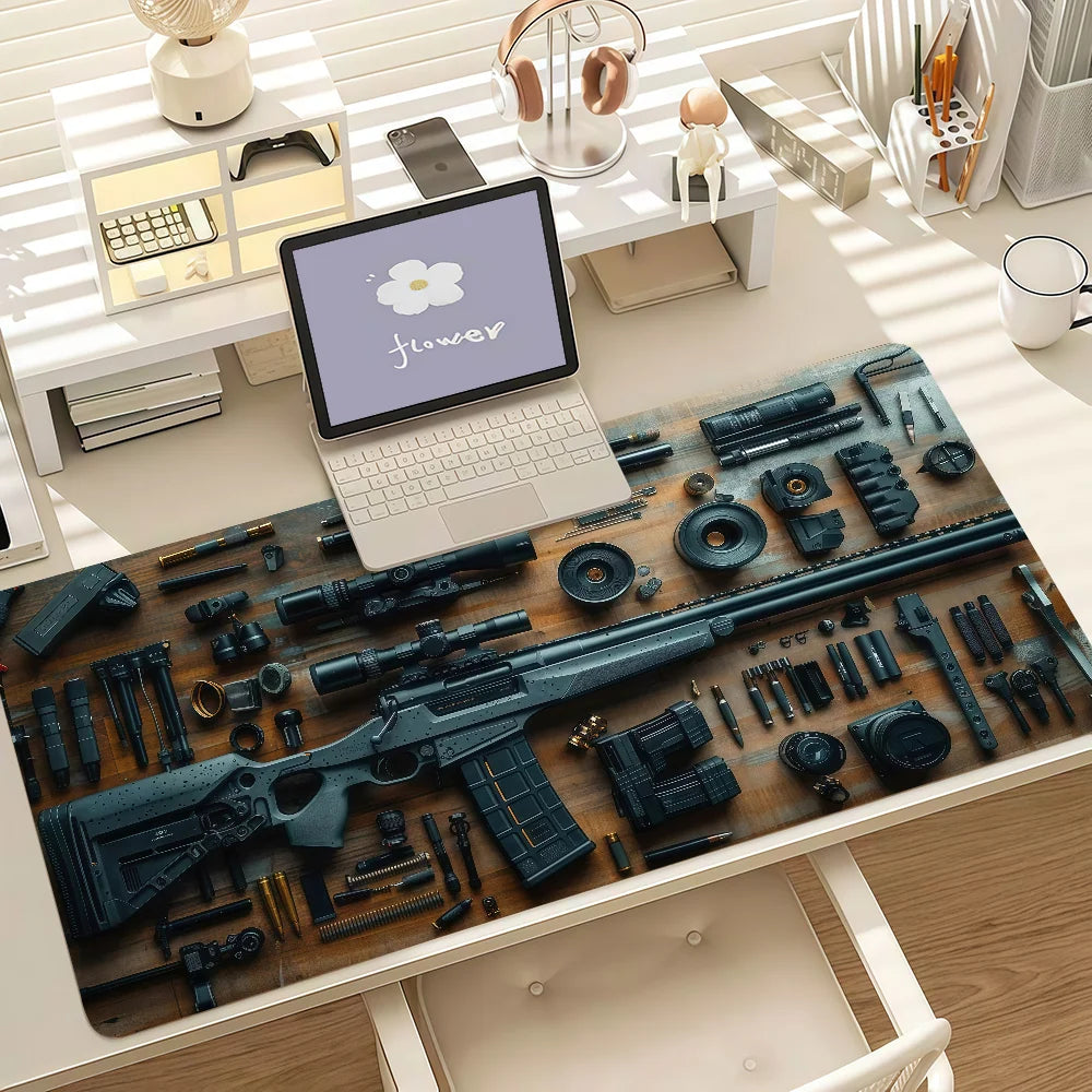 The G-gun Pattern Mouse Pad Anti Slip Rubber Edge Locked Thickened Laptop Gaming Desk Mat