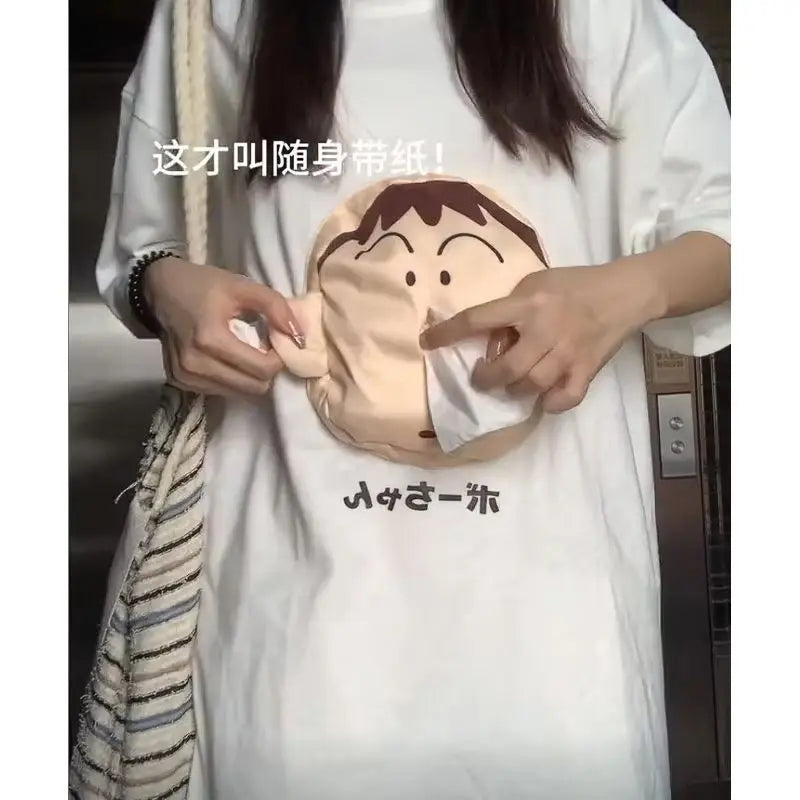 Creative Boochan 3D Tissue T-Shirt Short Sleeve Fun Fashion Trends Portable Tissue Paper Cute Christmas Gifts