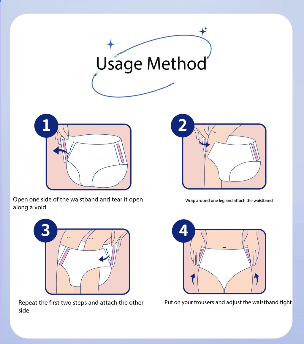 10PCS Disposable Period Panties Probiotic Blue Core Organic Cotton Menstrual High Absorption Feminine Breathable Cotton Day&Night Use Sanitary PANTIES For Women