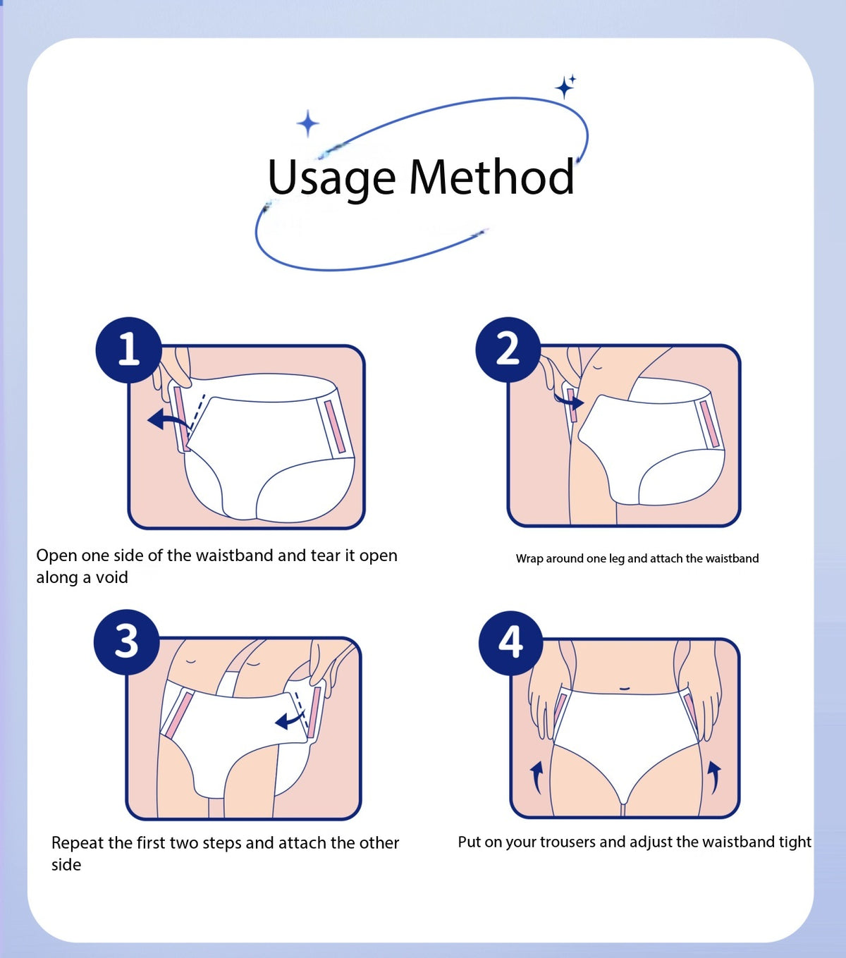 10PCS Disposable Period Panties Probiotic Blue Core Organic Cotton Menstrual High Absorption Feminine Breathable Cotton Day&Night Use Sanitary PANTIES For Women