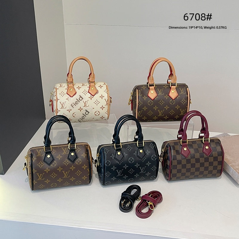 Classic Old Flower Boston Pillow Bag 2026 New Fashion Printed Versatile Portable Oblique Span Shoulder Bag