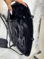Channel 2026 New Portable Panda Black and White Color Matching Cambon Vegetable Basket Tote Shoulder Shopping Bag