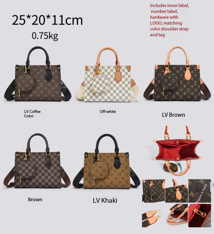 2026 Retro Printing Premium Sense Portable Small Square Bag Women's Wide Shoulder Strap Messenger Bag Commuter Temperament Tote Bag Main image